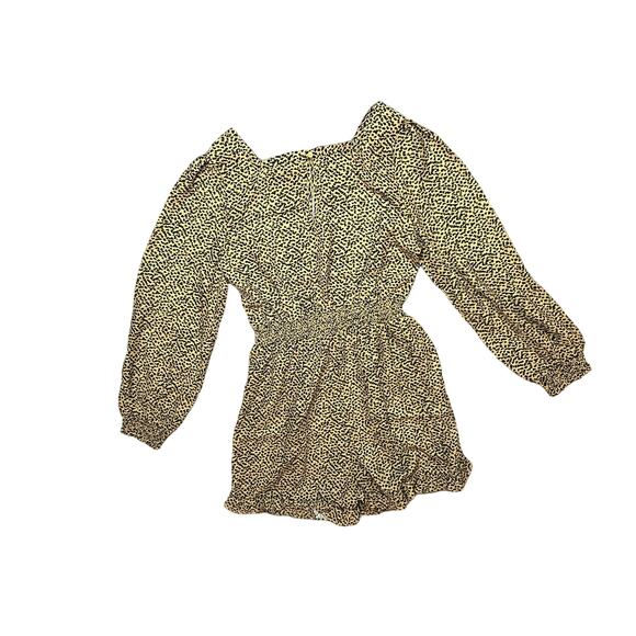 Hayden Printed Long Sleeve Smock Waist Romper - Size Small - Picture 5 of 9